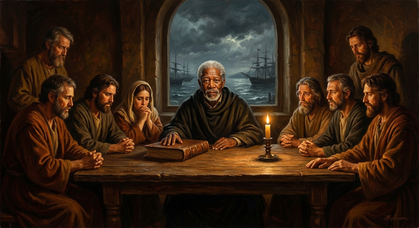 Morgan Freeman masterpiece in Rembrandt style